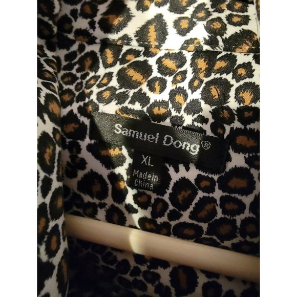 Samuel Dong Size XL Women's Jacket Animal Print Full Zip Pockets - Picture 4 of 5